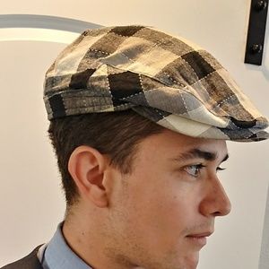 Men's Checkered Newsboy Flat Cap